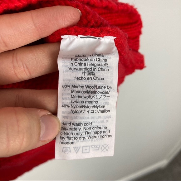 J. Crew Fair Isle Cerise Red Merino Wool Chunky Sweater - Picture 11 of 12